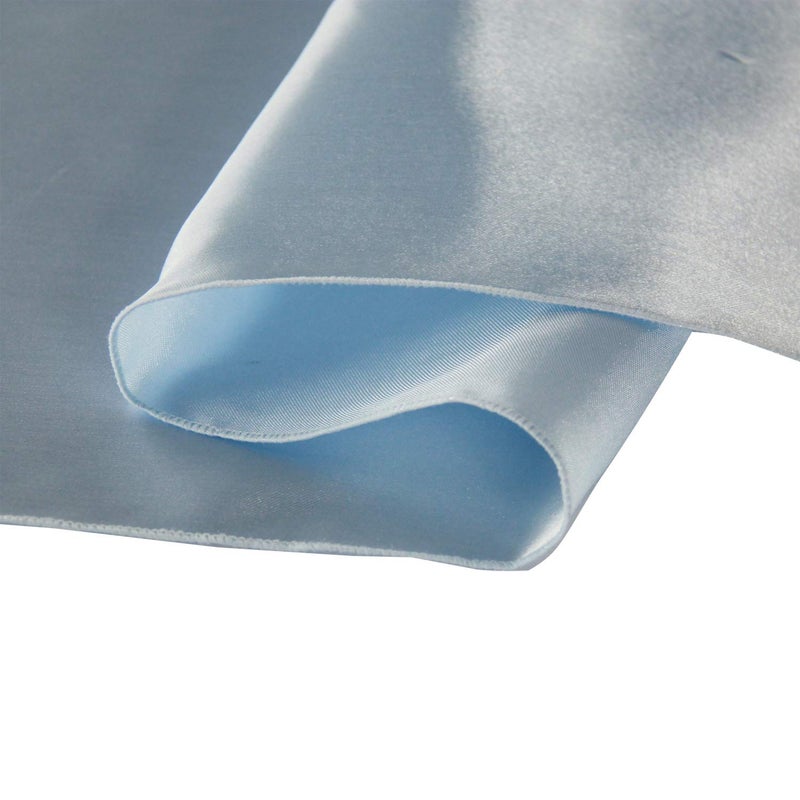 Welmatch Light Blue Satin Table Runners - 5 pcs Wedding Banquet Party Event Decoration Table Runners (Light Blue, 5) - Image 2